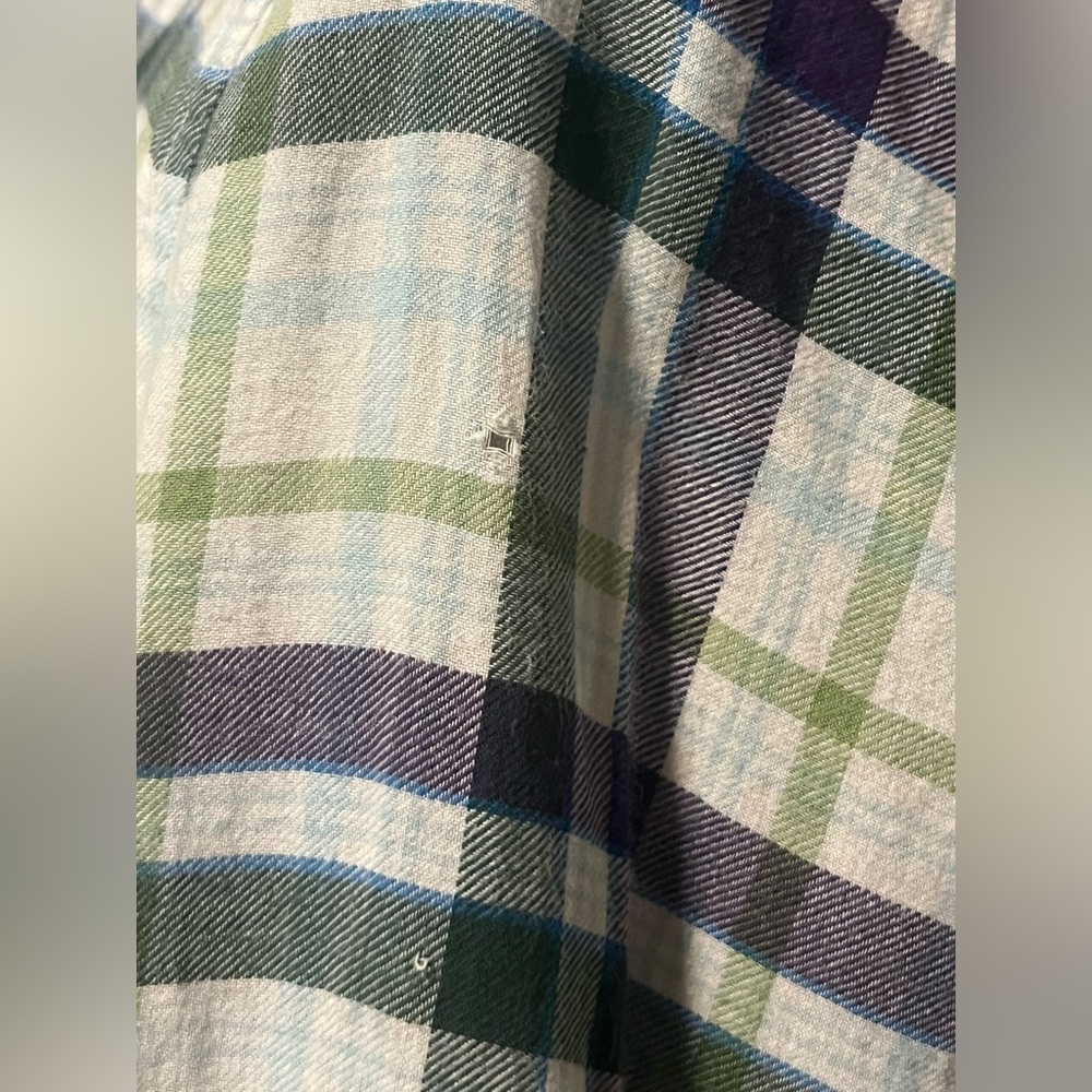 Aeropostale 2010 Green & Purple Y2K Western Long Sleeve Flannel Button Up Size S - Picture 7 of 16
